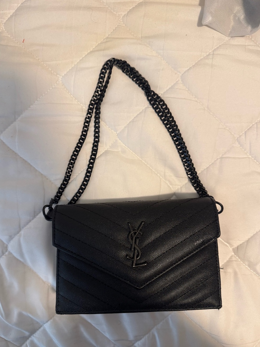 Saint Laurent Inspired Black Quilted Chain Crossbody/Shoulder Bag